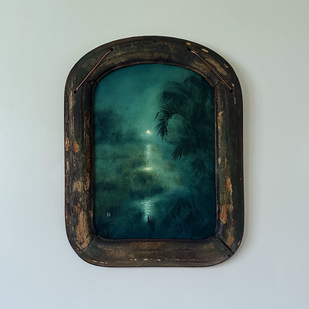 "Stitched Closed" Oil Painting in Antique 18th C. French Frame - 18" x 13.75"