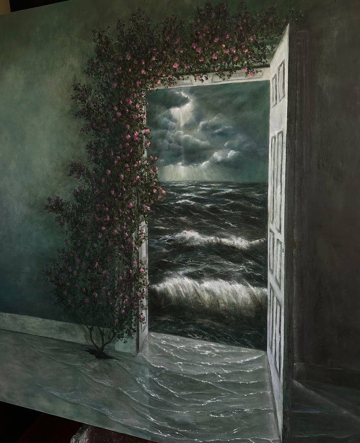 "You Knocked" Oil on Cradled Wood - 4ft x 3ft