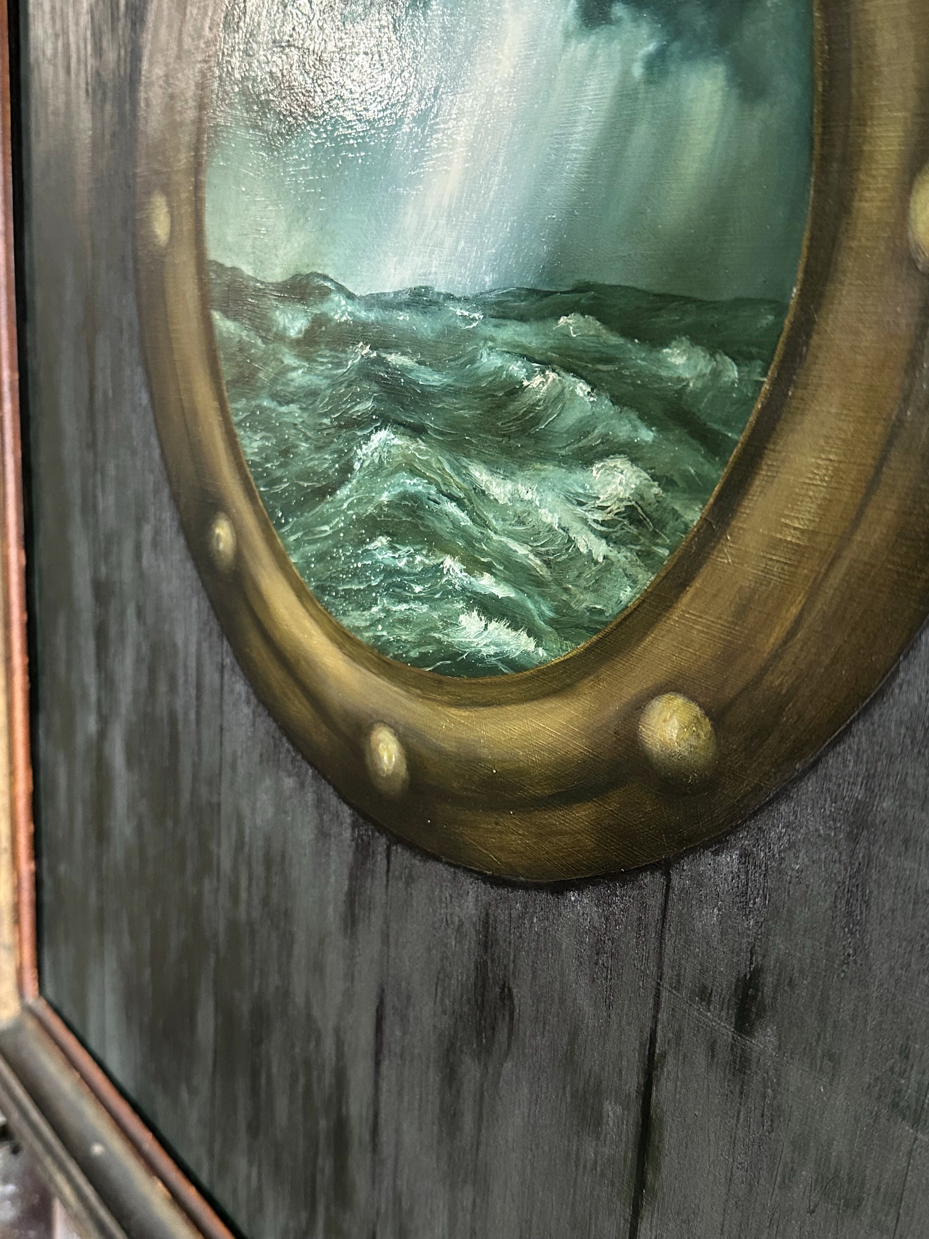 “Holdfast” Oil Painting in Antique Frame - 32