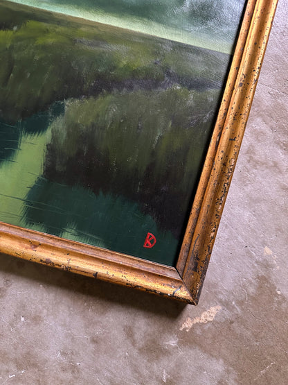 "Every Inhale" Oil Painting in Antique Italian Frame - 11" x 8.5"