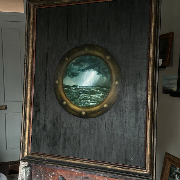 “Holdfast” Oil Painting in Antique Frame - 32" x 26"