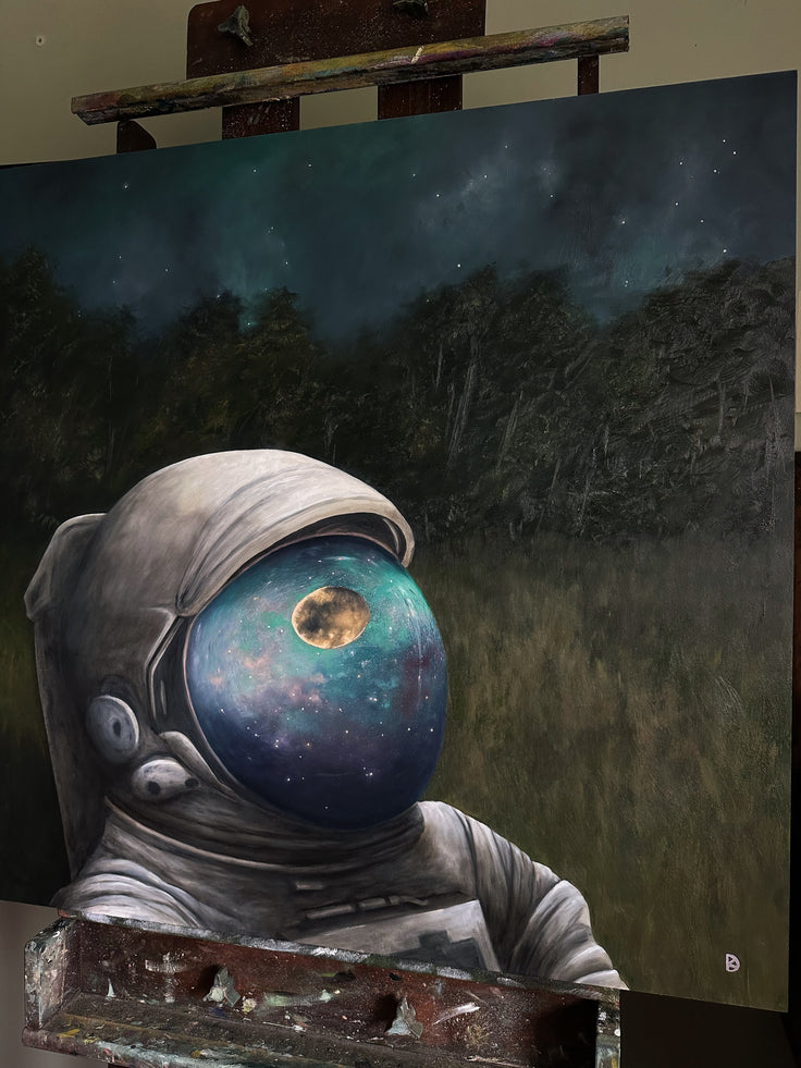 "I Feel Less Far" Oil on Cradled Wood - 30" x 30"