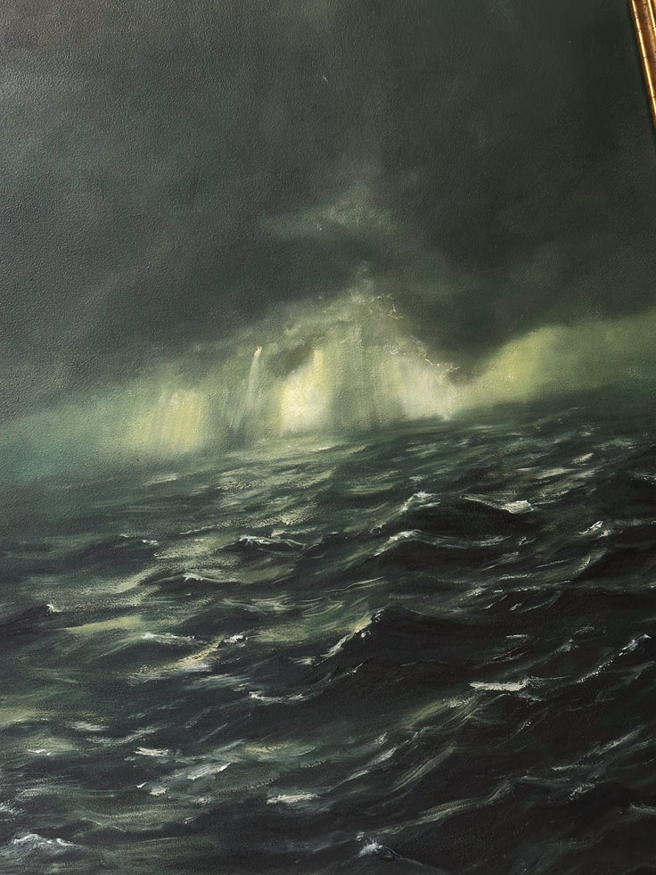 “Clarity Unfurls” Oil Painting in Antique Frame - 30.25