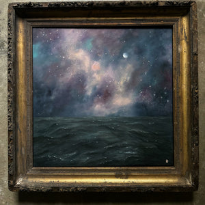 "I Circle You V" Oil in Antique Frame - 22.75" x 22.75"