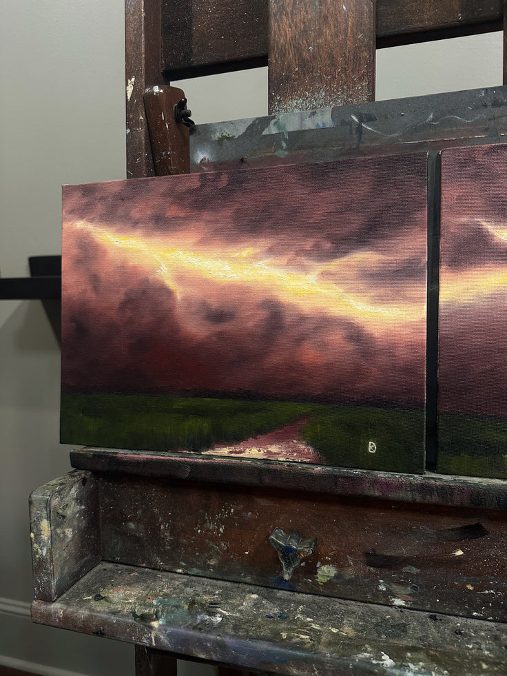 “One Step at a Time I” Oil Painting - 9" x 12"