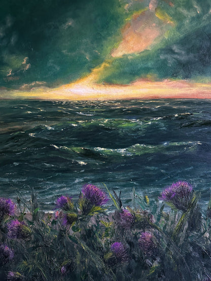 "All is Light" Antique-Framed Oil Painting - 42.75" x 33"