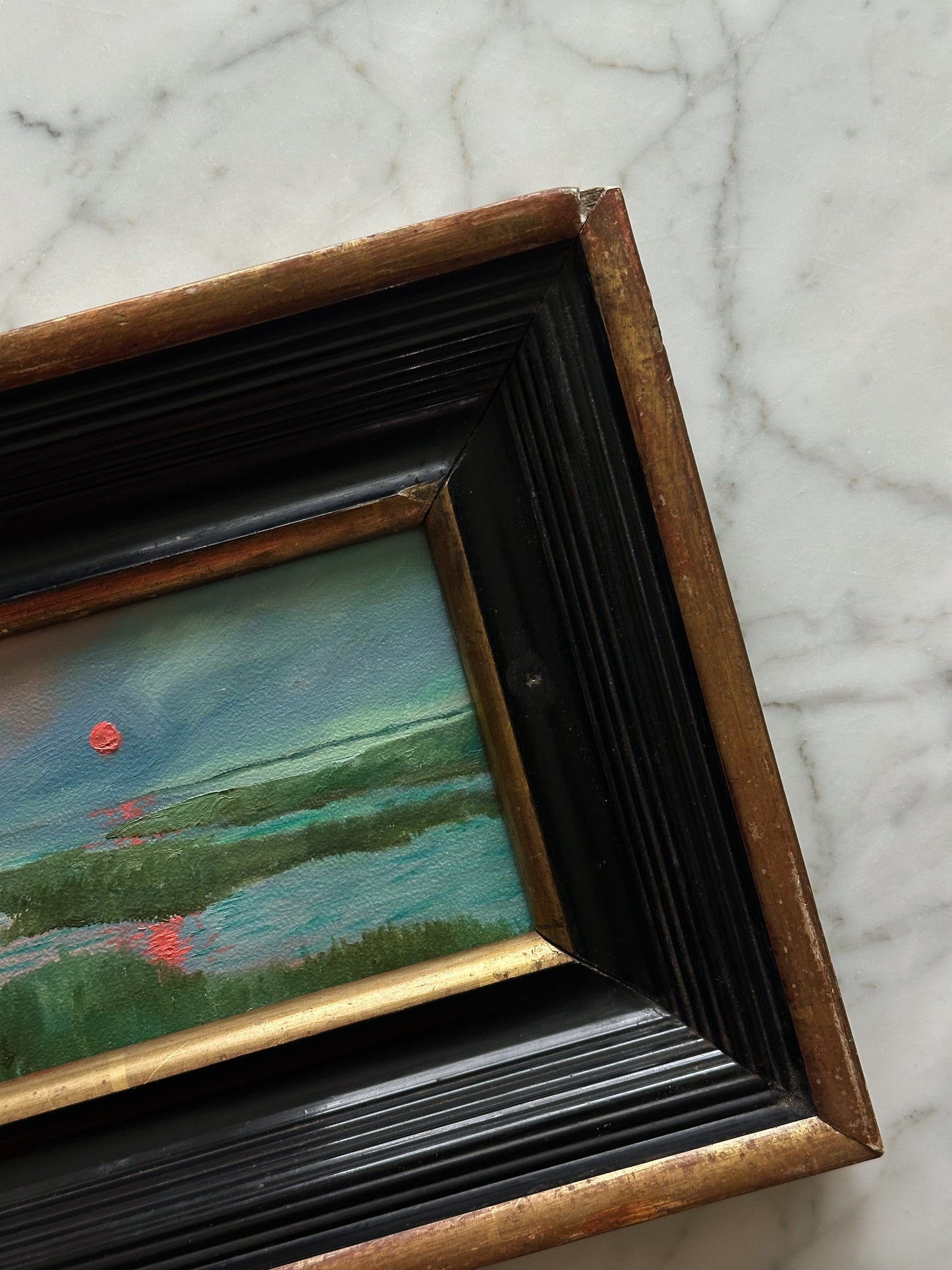 “Enchanting IV” Oil Painting in Antique French Frame - 11" x 7.5"