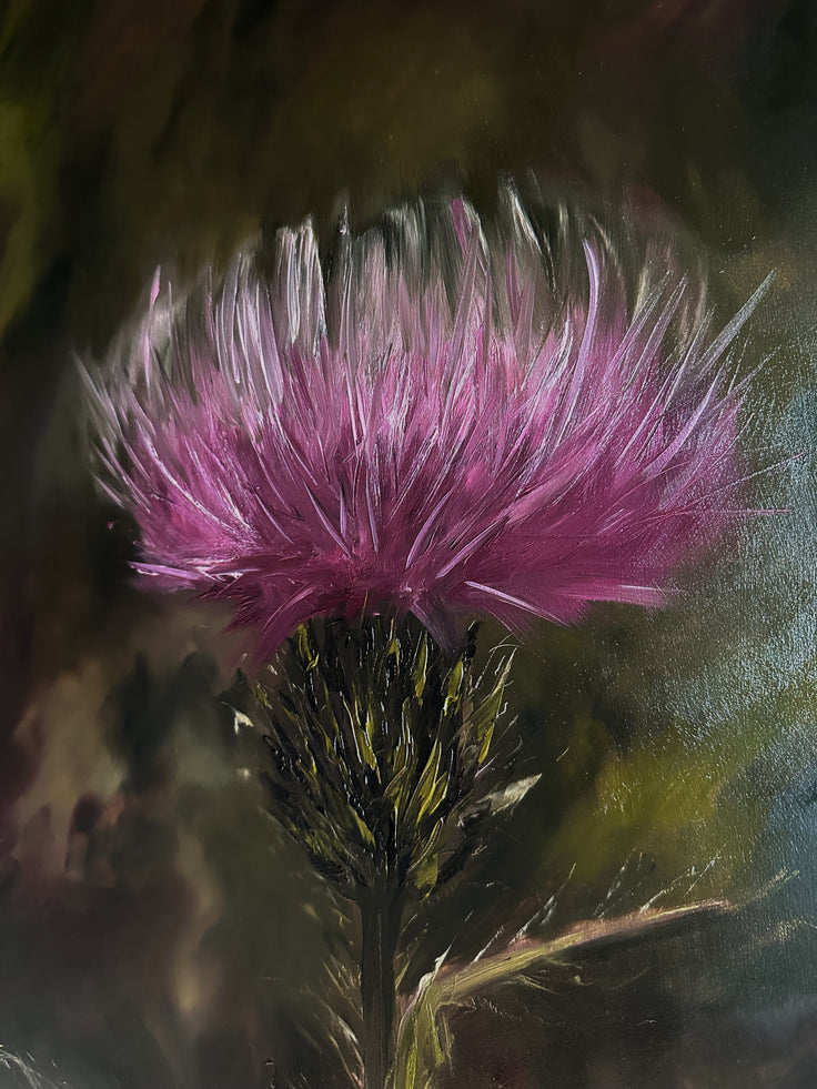 “Defied the Storm I” Oil Painting in Antique Scottish Frame - 33.5