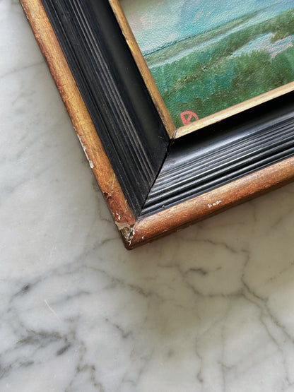“Enchanting IV” Oil Painting in Antique French Frame - 11" x 7.5"