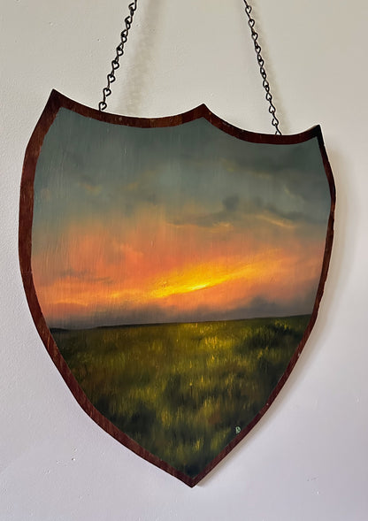 "Endured" Oil Painting on Antique Salvage - 14.5" x 12.25"