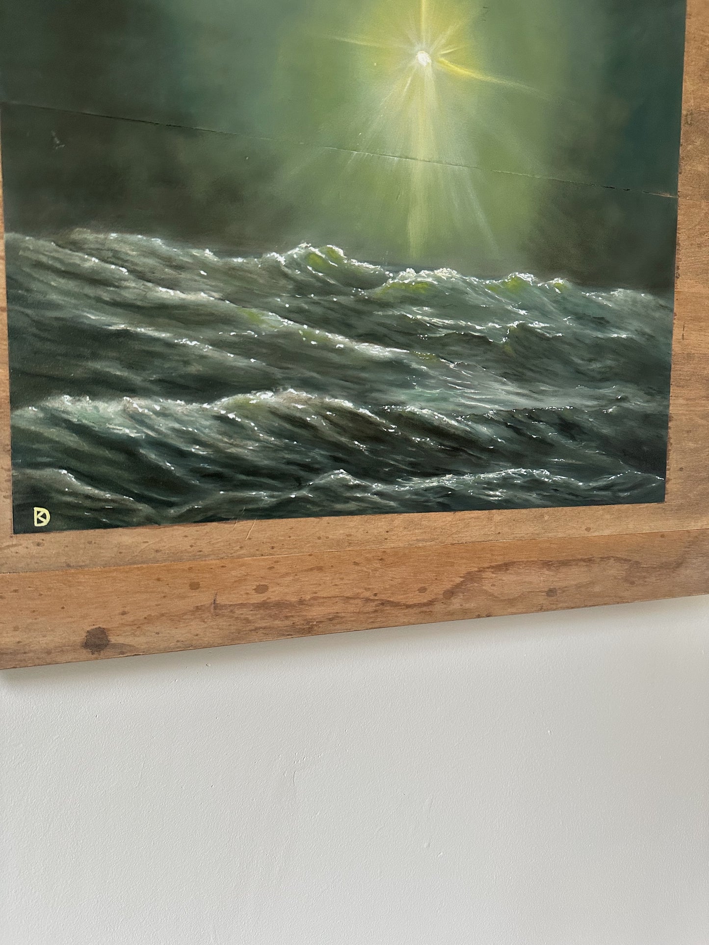 "Hell-Bent on Healing" Oil Painting on Antique Salvage - 24" x 24"