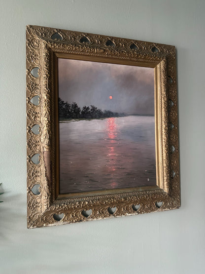 "Level Brim” Oil Painting in Antique Frame - 30" x 26.25"