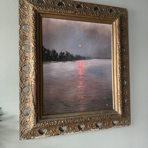 "Level Brim” Oil Painting in Antique Frame - 30" x 26.25"