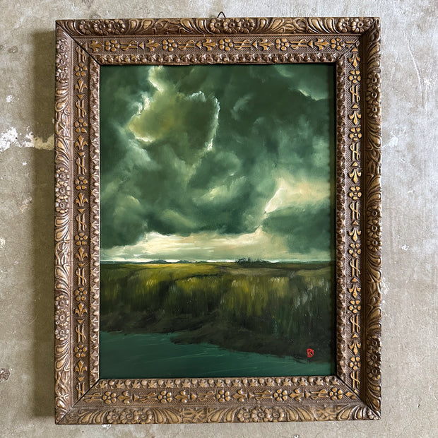 "Continues to Find You" Oil Painting in Antique Italian Frame - 14.25" x 11.5"