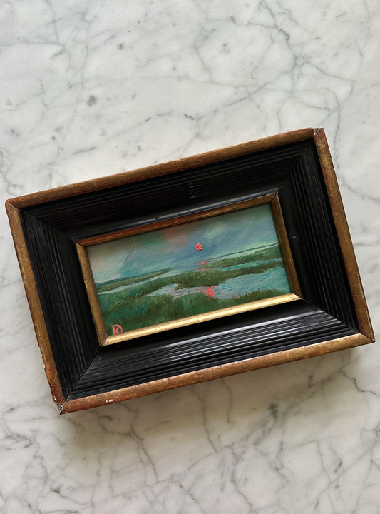 “Enchanting IV” Oil Painting in Antique French Frame - 11" x 7.5"