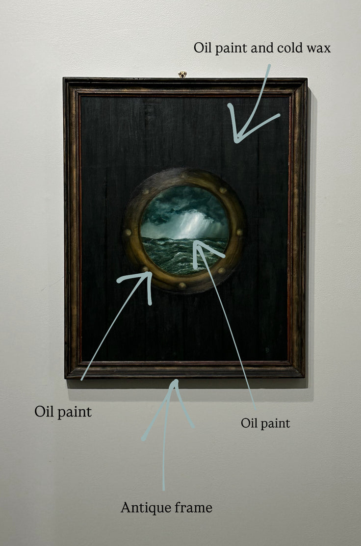 “Holdfast” Oil Painting in Antique Frame - 32