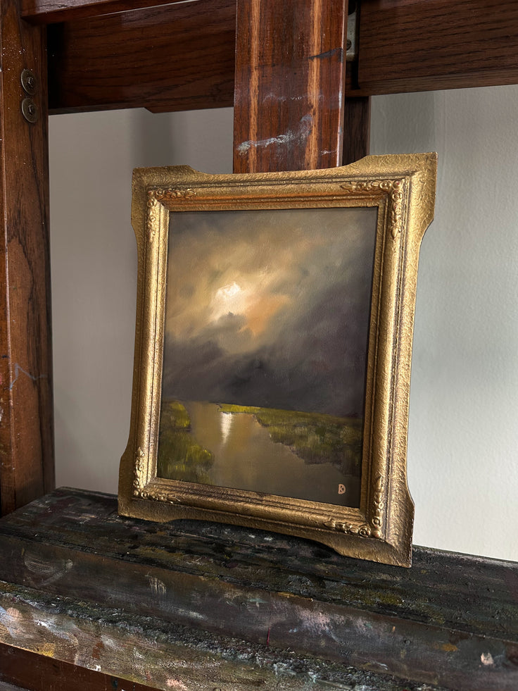 “Endangered” Antique Framed Oil Painting - 11.5
