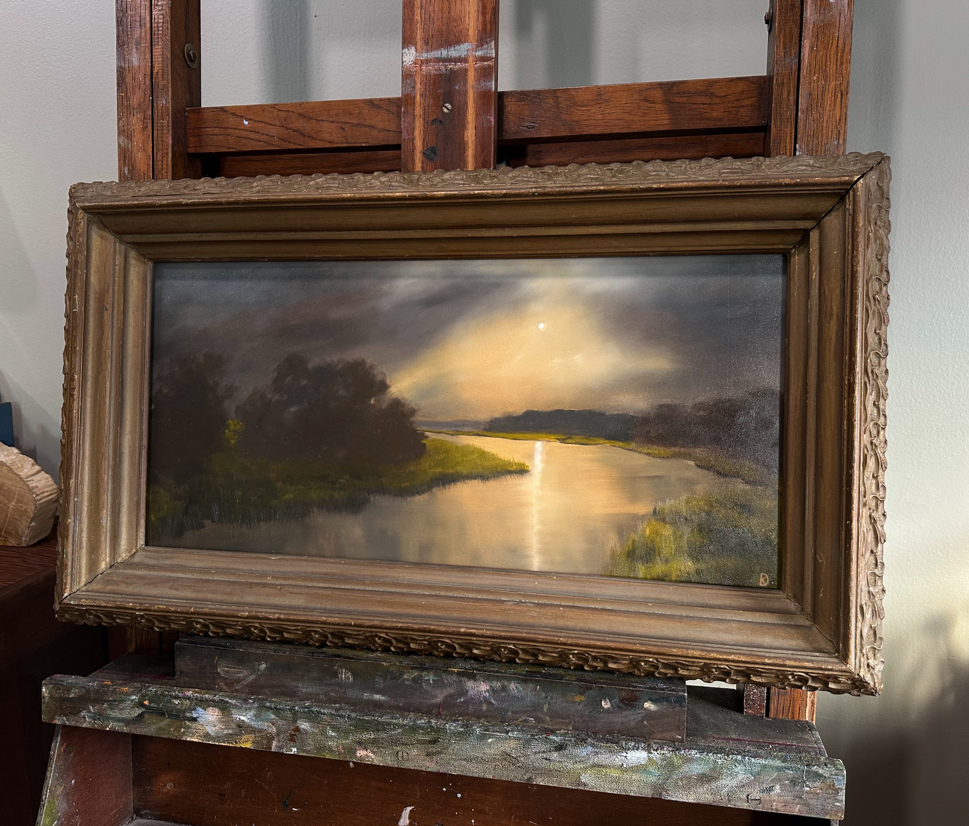 “Every Living Thing” Antique Framed Oil Painting - 27.75