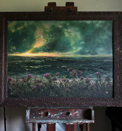 "All is Light" Antique-Framed Oil Painting - 42.75" x 33"