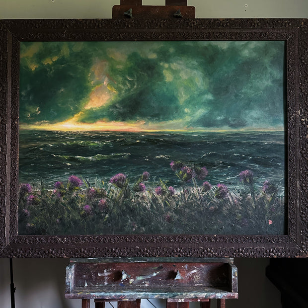 "All is Light" Antique-Framed Oil Painting - 42.75" x 33"