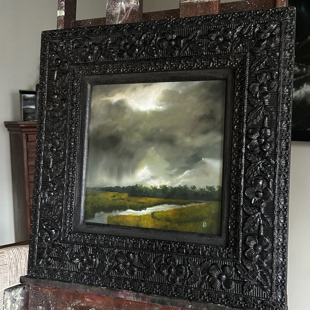 “Like a Memory” Oil Painting in Antique Frame - 21" x 21"
