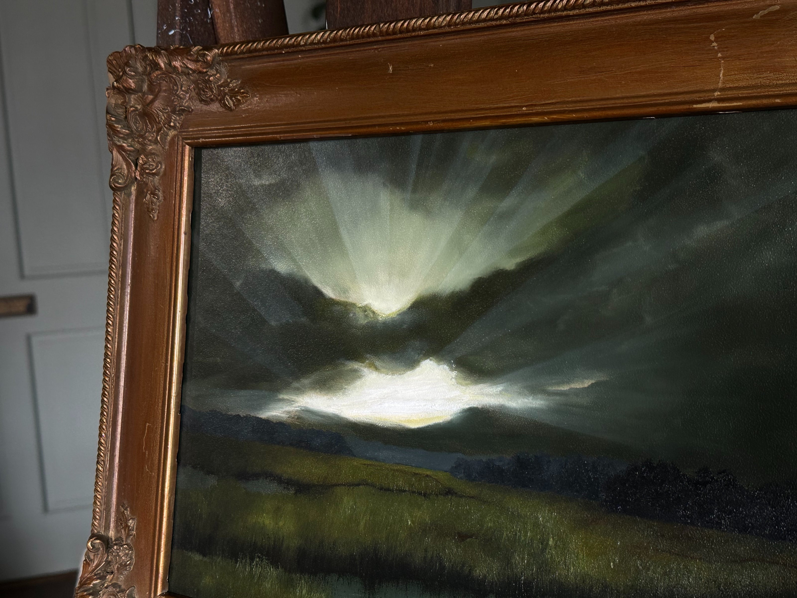 “But When She Loves” Oil Painting in Antique Frame - 19.5