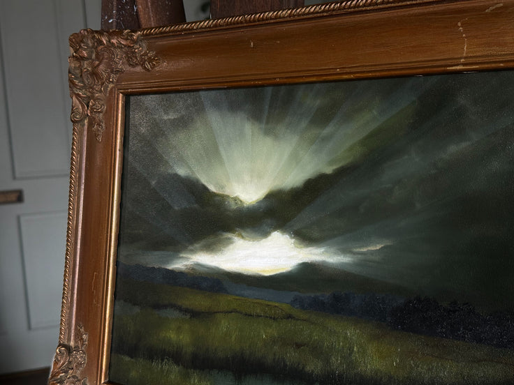 “But When She Loves” Oil Painting in Antique Frame - 19.5