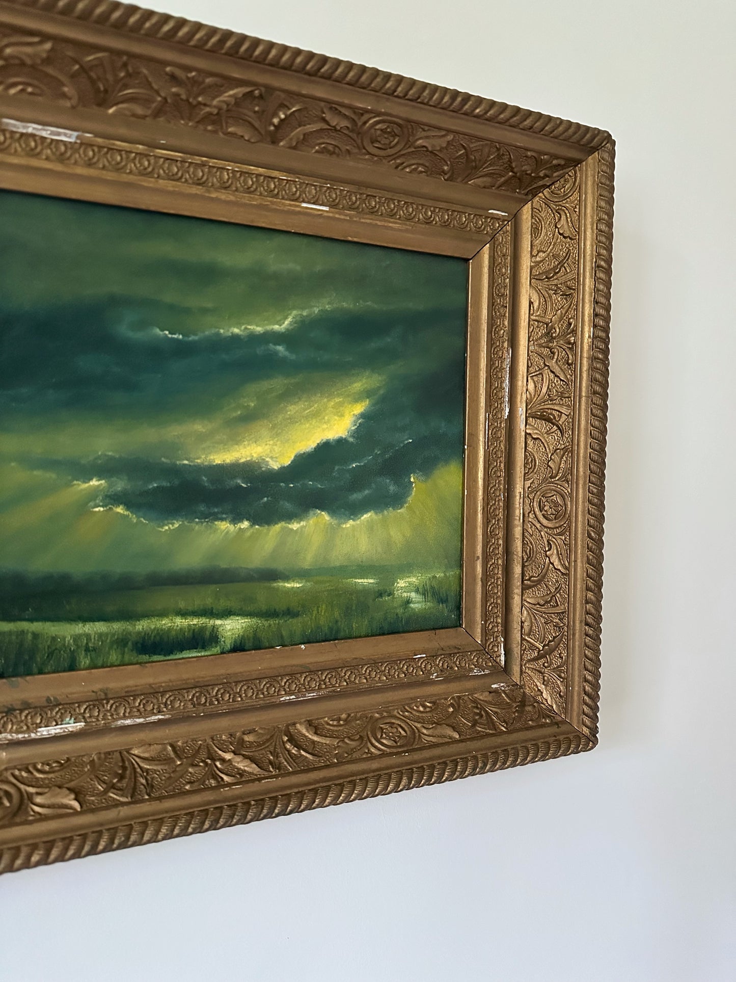 "Mosaic of New Beginnings" Oil Painting in Antique Frame - 17.5" x 15.75"