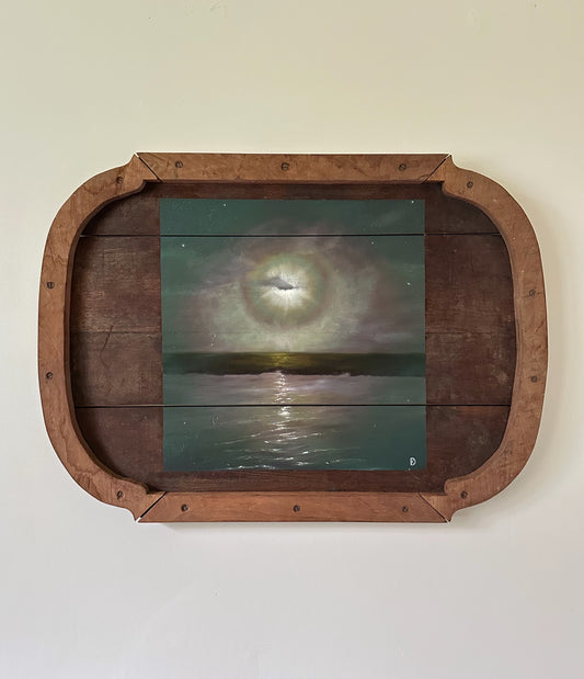 "Reminders" Oil Painting on Antique Salvage - 29" x 21"