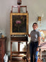 “Defied the Storm I” Oil Painting in Antique Scottish Frame - 33.5