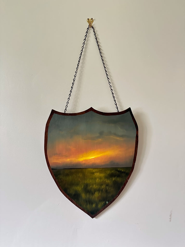 "Endured" Oil Painting on Antique Salvage - 14.5" x 12.25"