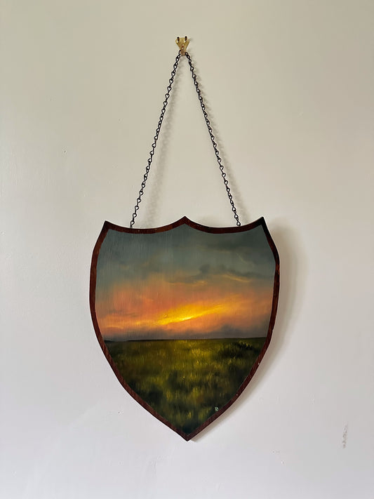 "Endured" Oil Painting on Antique Salvage - 14.5" x 12.25"