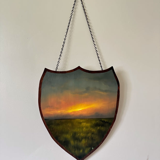 "Endured" Oil Painting on Antique Salvage - 14.5" x 12.25"