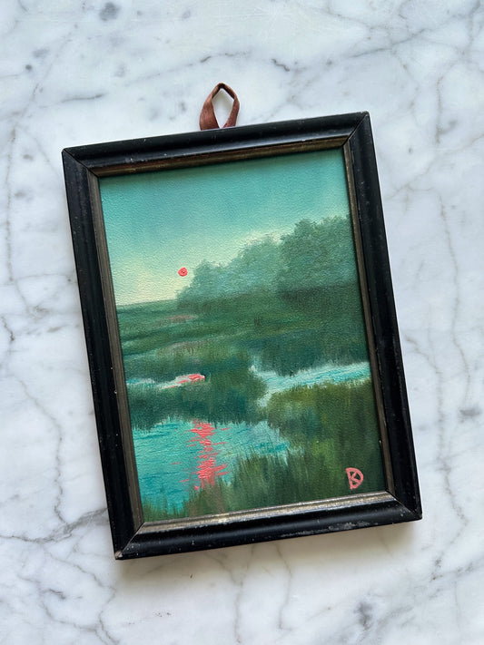 “Enchanting II” Oil Painting in Antique French Frame - 8" x 6"