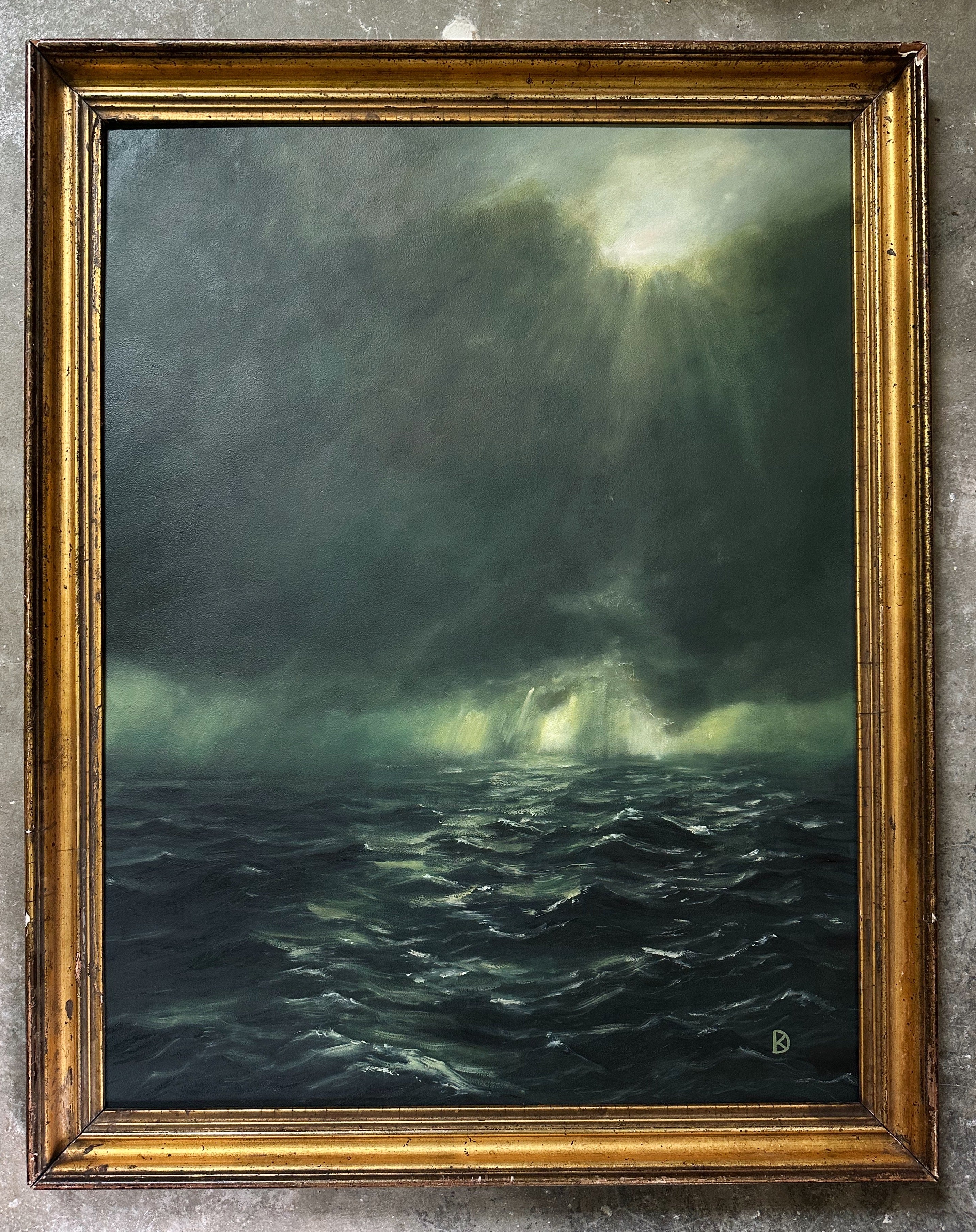 “Clarity Unfurls” Oil Painting in Antique Frame - 30.25