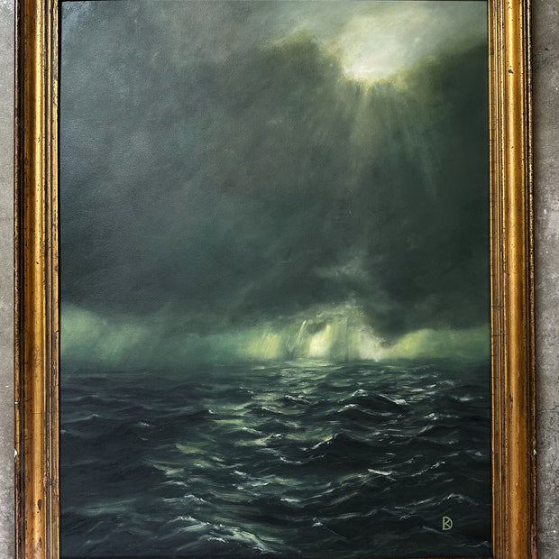 “Clarity Unfurls” Oil Painting in Antique Frame - 30.25" x 24"