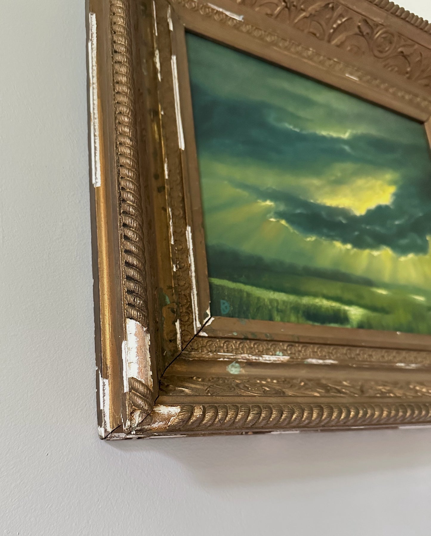 "Mosaic of New Beginnings" Oil Painting in Antique Frame - 17.5" x 15.75"