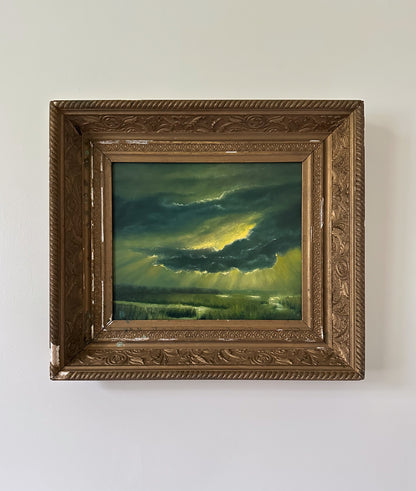 "Mosaic of New Beginnings" Oil Painting in Antique Frame - 17.5" x 15.75"