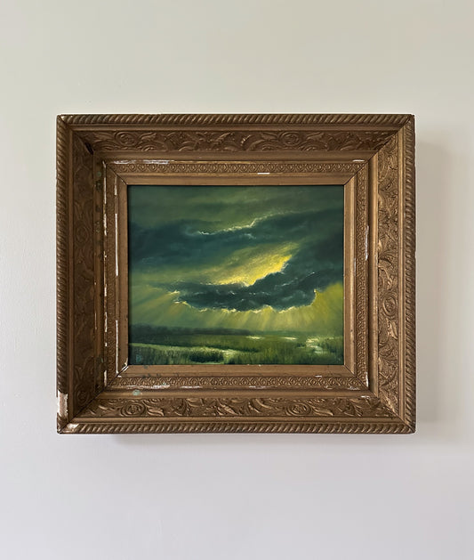 "Mosaic of New Beginnings" Oil Painting in Antique Frame - 17.5" x 15.75"