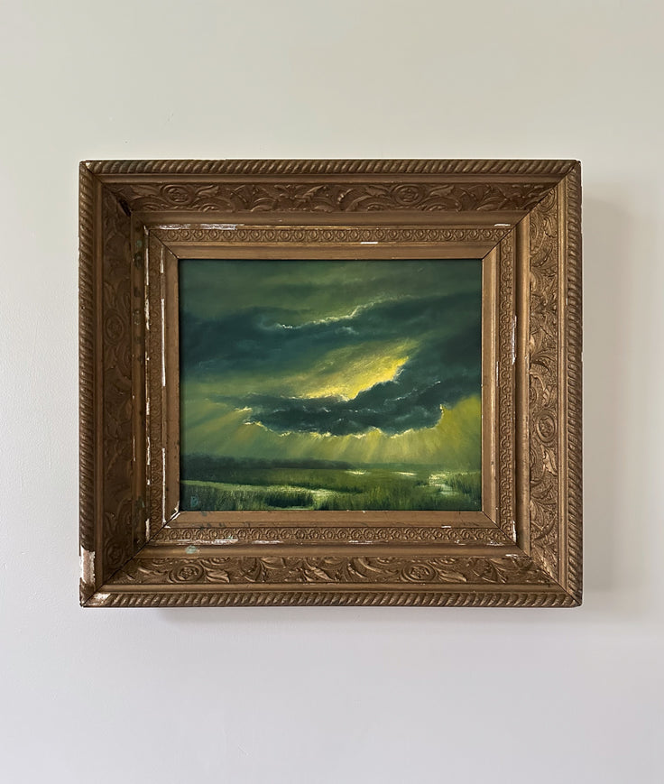 "Mosaic of New Beginnings" Oil Painting in Antique Frame - 17.5" x 15.75"