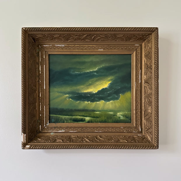 "Mosaic of New Beginnings" Oil Painting in Antique Frame - 17.5" x 15.75"