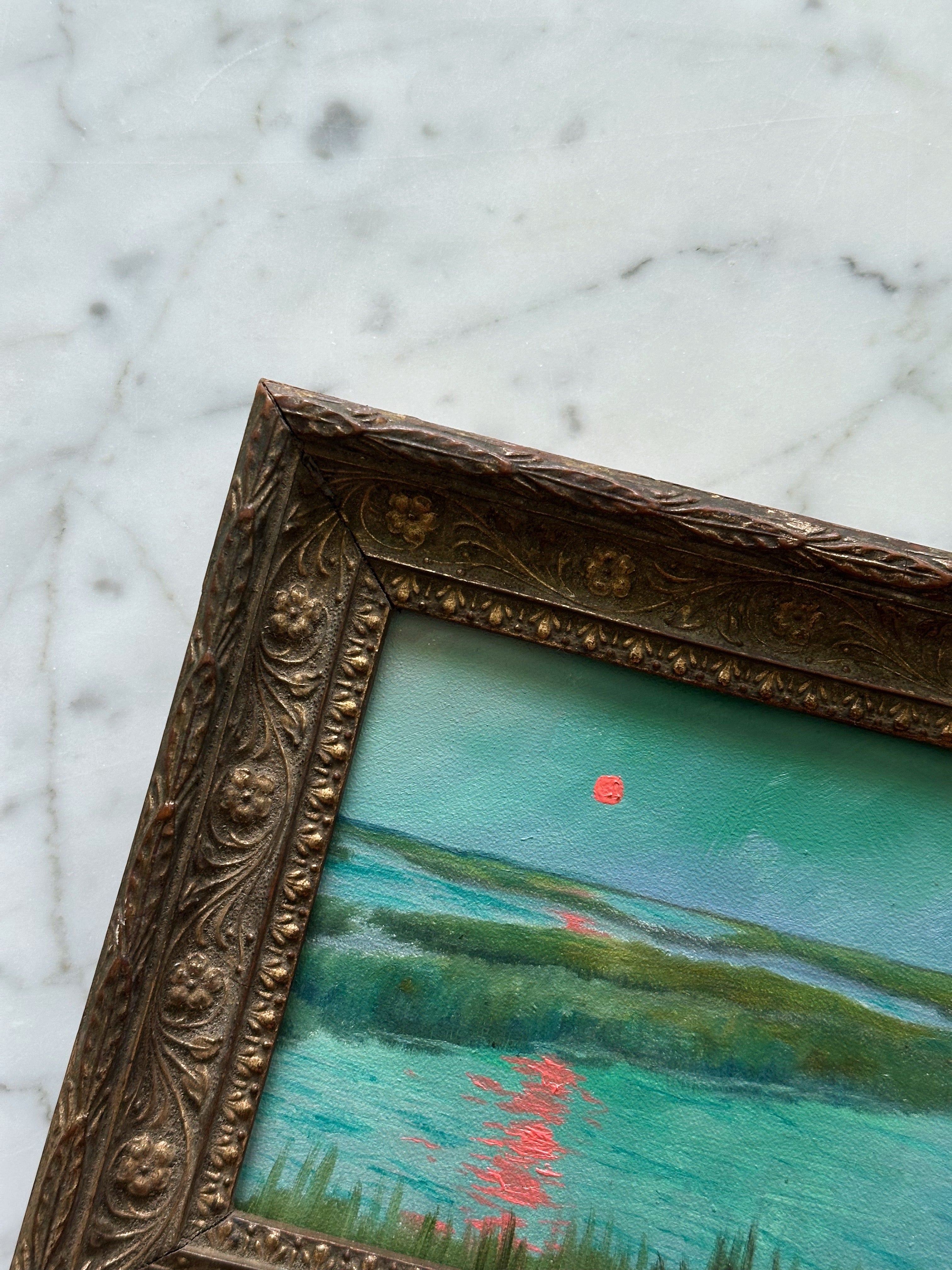 “Enchanting III” Oil Painting in Antique French Frame - 8.5