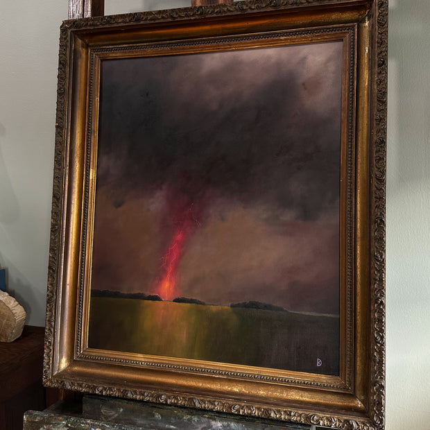 “Rise and Dance I” Antique Framed Oil Painting - 29.5" x 25.5"