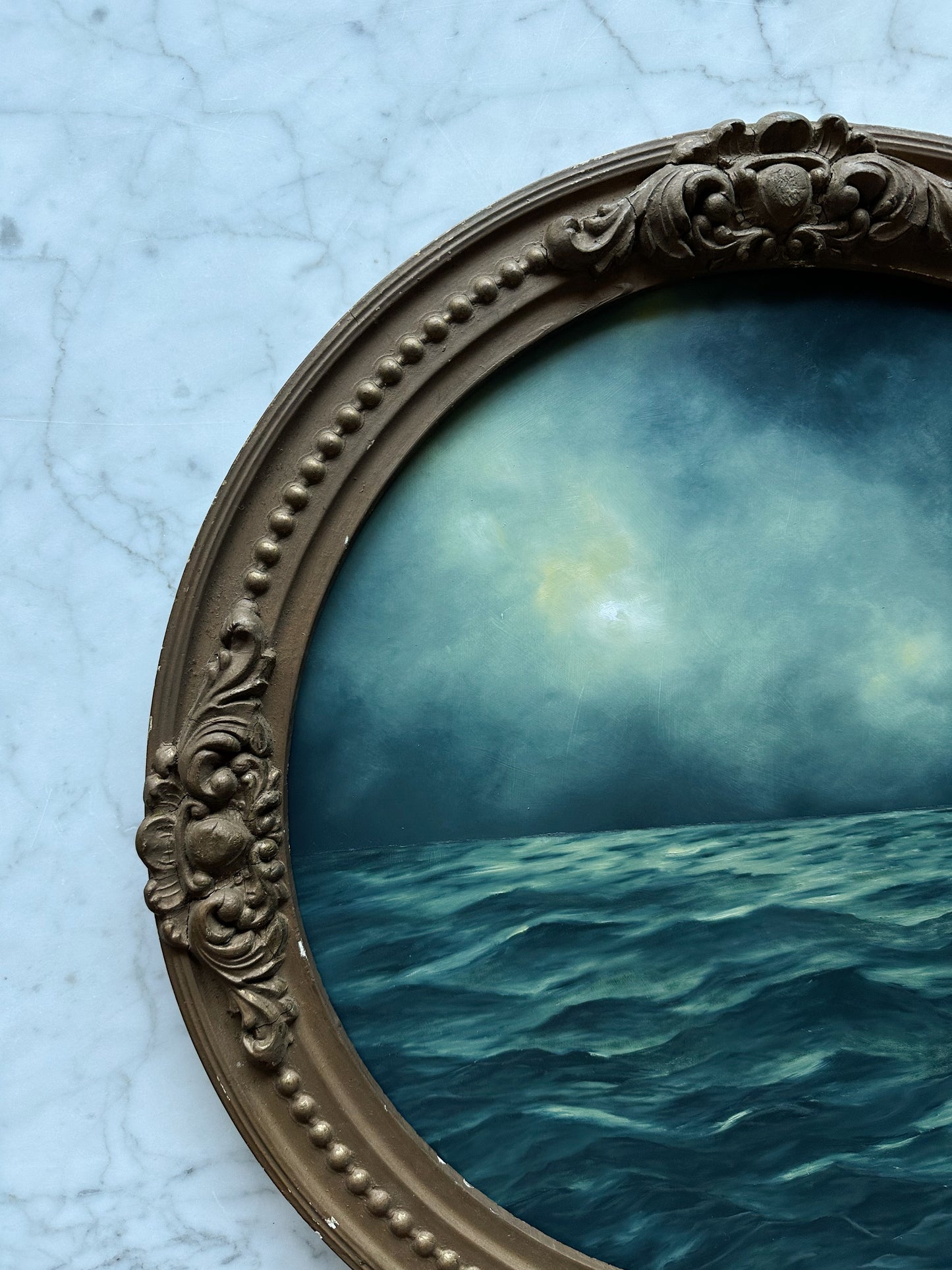 "Constant Remains" Oil Painting in Antique Frame - 18.75"