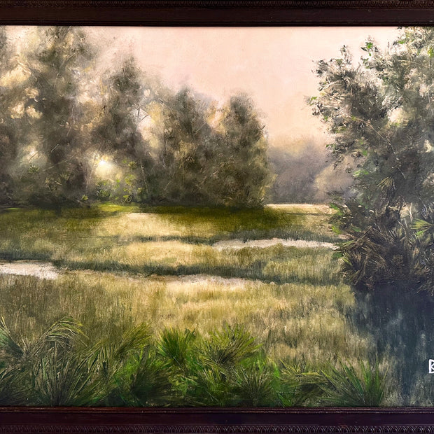 "Feel Above Me" Oil in Antique Frame - 23.75" x 17"