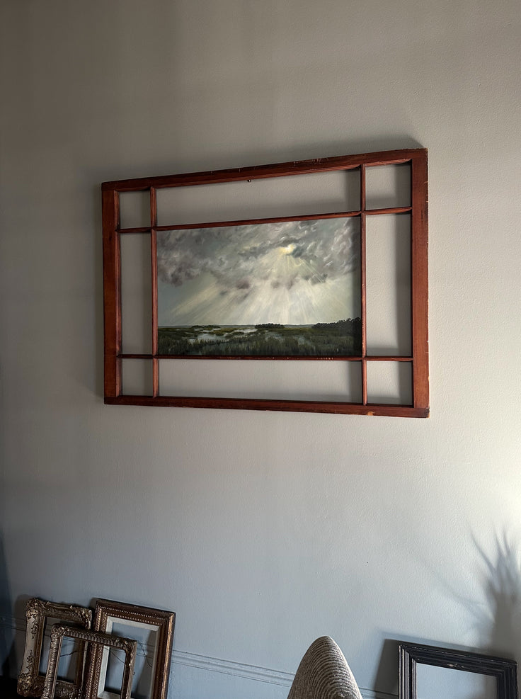 “Share Them” Oil Painting in Antique Charleston Window Frame - 34” x 48”
