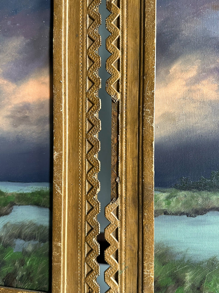 “Found You There” Antique French Framed Oil Painting Set - 12