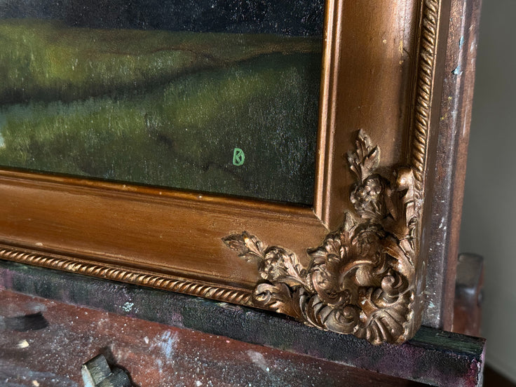 “But When She Loves” Oil Painting in Antique Frame - 19.5