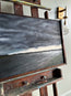 “Exhale” Oil Painting on Antique French Printers Tray - 32.3” x 20.5”