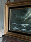 “Sink or Swim III” Oil Painting in Vintage Frame - 20.5